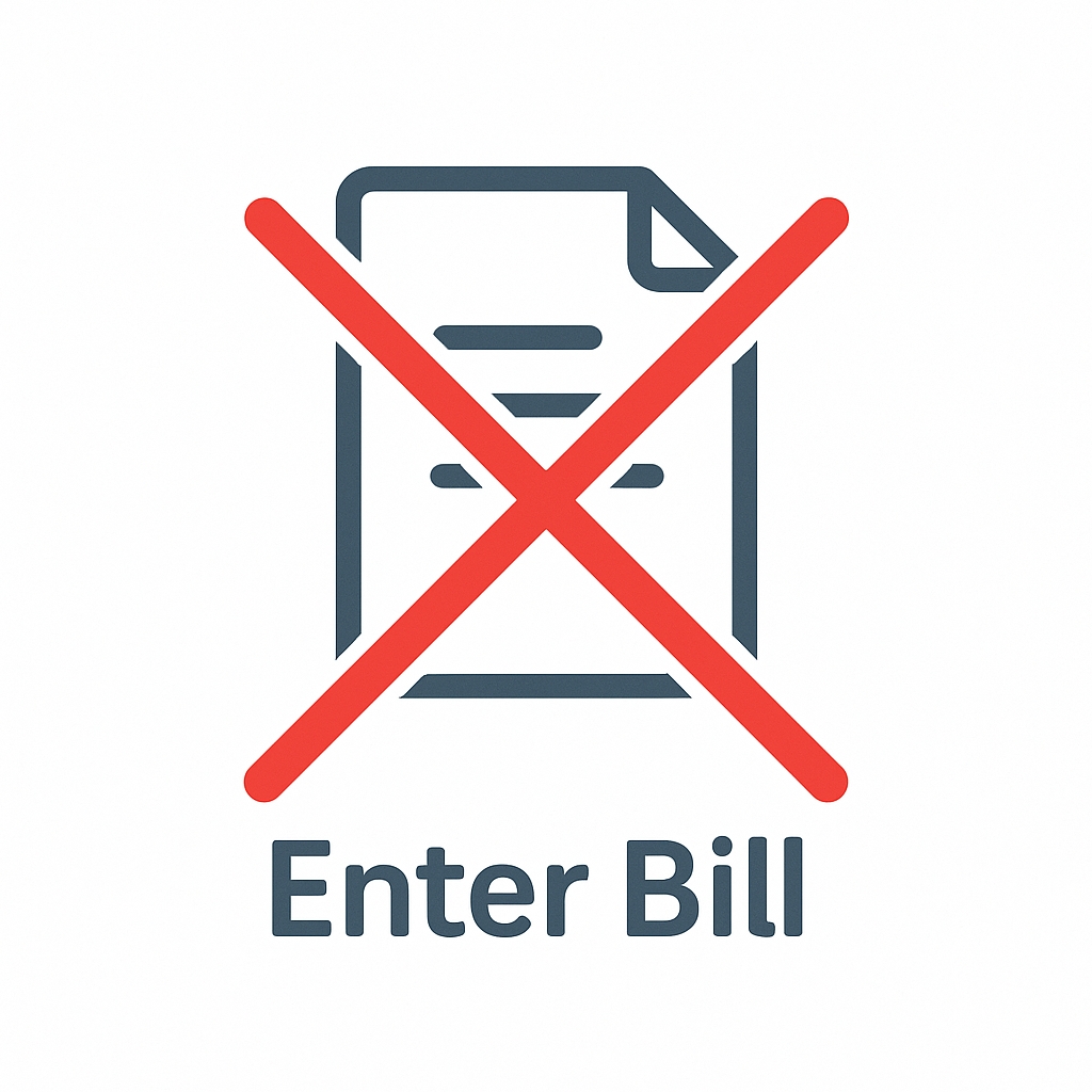 Manual bill entry